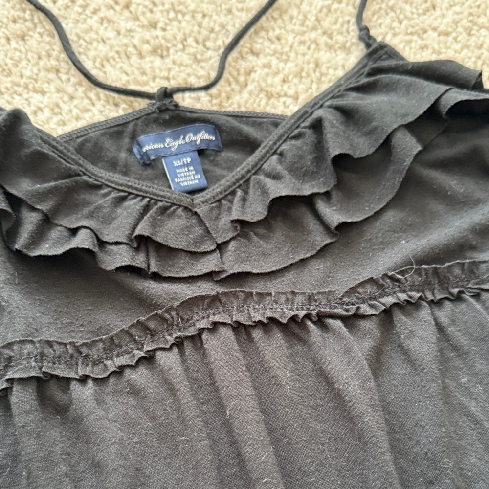 Vintage Y2K Black Ruffled Women's Top - Picture 3 of 4